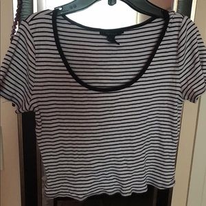 Forever 21 b&w striped crop top